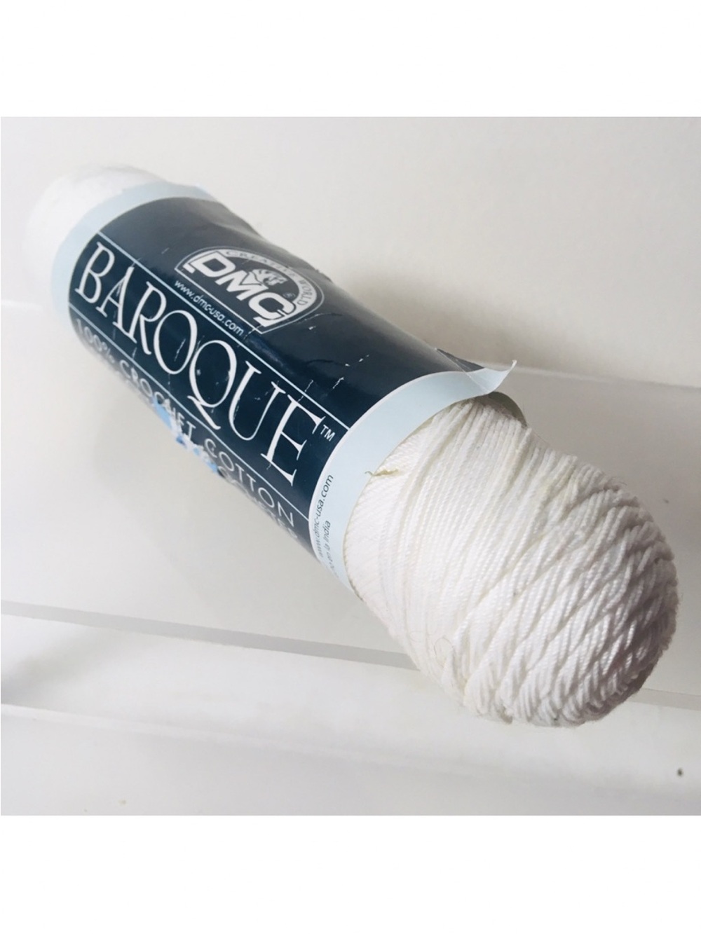 DMC Baroque 100% Crochet Cotton Thread Yarn 159 White Lot 22 Size 10 416y 2.6oz